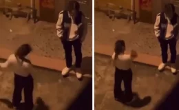 Erkek arkadaşıyla tartışan kadın, sokak ortasında kendini böyle tokatladı