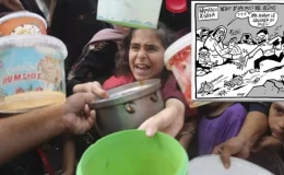Fransız Libération gazetesi ‘Gazze’de Ramazan’ karikatürüyle, açlıktan ölen kişilerle dalga geçti