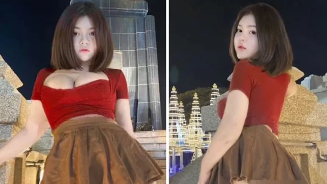 Tayland’da kraliyet anıtı önünde mini eteğiyle poz veren model Pim Apatsara, beş yıl hapis cezası ile karşı karşıya kaldı