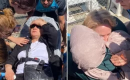 21 saat sonra kurtarılan kadın helikopter pistine iner inmez yeri öptü