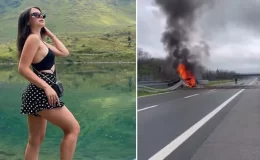 21 yaşındaki model ve sevgilisi kaza yaptıkları otomobilin içinde yanarak öldü