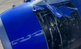 ABD’de Boeing 737 tipi yolcu uçağının motor kapağı kalkış sırasında koptu