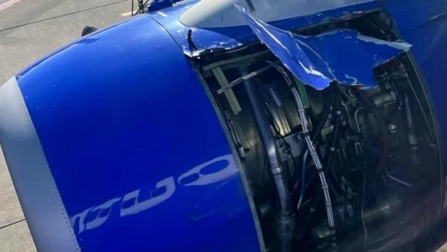 ABD’de Boeing 737 tipi yolcu uçağının motor kapağı kalkış sırasında koptu