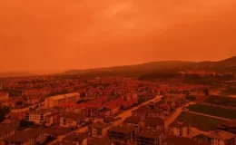 Bolu’da toz taşınımı etkisi! Gökyüzü kırmızıya büründü