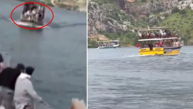 Halfeti’de 2 tur teknesi kafa kafaya çarpıştı, ziyaretçiler büyük korku yaşadı