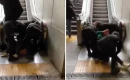 Metroda polise yakalanan Kenyalı kadın soyundu
