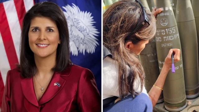 ABD’nin eski BM Temsilcisi Nikki Haley İsrail’de top mermisine “Bitirin onları” yazdı