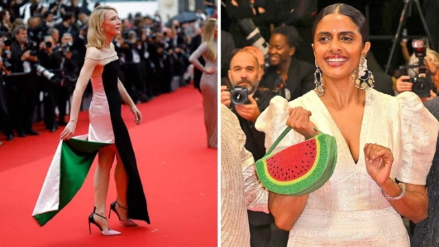 Cannes Film Festivali’nde “Gazze” geçidi! Kırmızı halıya damga vurdular