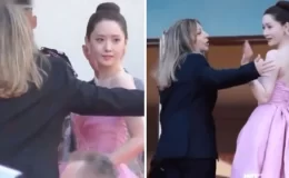 Cannes’da ünlülerle tartışan kadın güvenlik görevlisi, şimdi de Koreli oyuncu Yoona’nın fotoğraf çekmesini engelledi