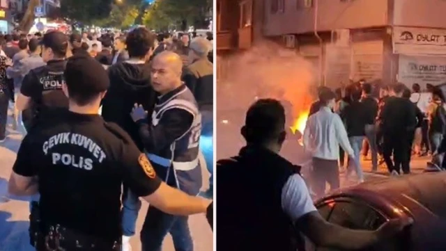 İnegöl’de sokaklar karıştı! Fenerbahçe taraftarları Galatasaraylılara taş ve havai fişek attı