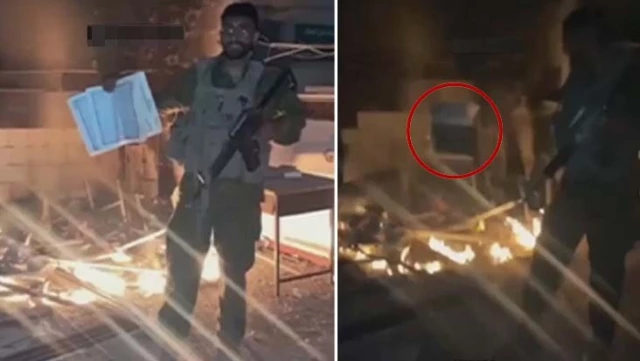 İsrail askerinden skandal hareket! Yıkılan camiye girip Kur’an-ı Kerim’i yaktı