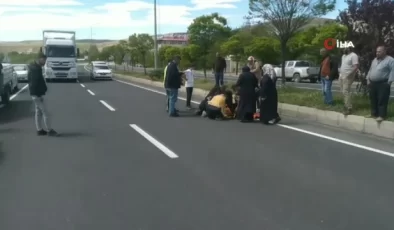 Yolun karşısına geçmeye çalışan kadına otomobil çarptı