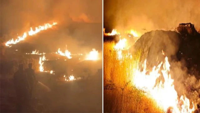 Anız yangınları bitmek bilmiyor! Suriye sınırındaki 7 köy alevlere teslim oldu