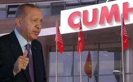 Cumhurbaşkanı Erdoğan’ın ziyareti öncesi CHP Genel Merkezi’nde forslu bayrak göndere çekildi