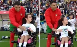 Engelli kıza yardımcı olan Cristiano Ronaldo, gönülleri fethetti