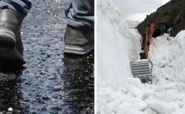 İki fotoğrafta Türkiye’den! Batıda sıcaktan asfalt erirken, doğuda karla mücadele var