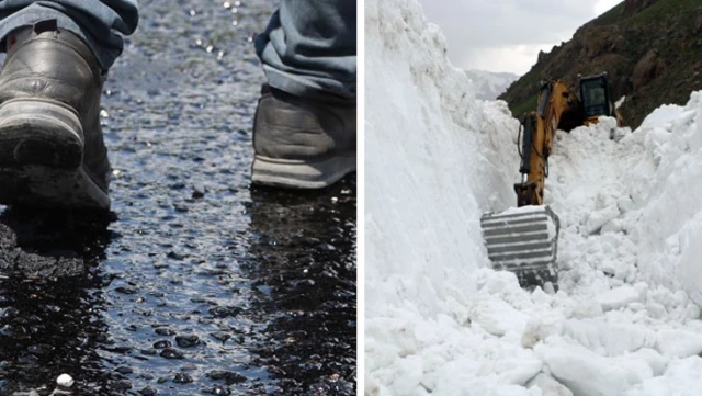 İki fotoğrafta Türkiye’den! Batıda sıcaktan asfalt erirken, doğuda karla mücadele var
