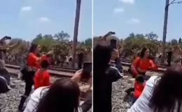Raylarda selfie çekmek isteyen kadına tren çarptı! Feci şekilde can verdi