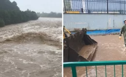 Rize’de şiddetli yağış sonrası sel: Yollar göle döndü