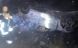Katliam gibi kaza! Şarampole uçan otomobildeki 4 kişi yanarak can verdi