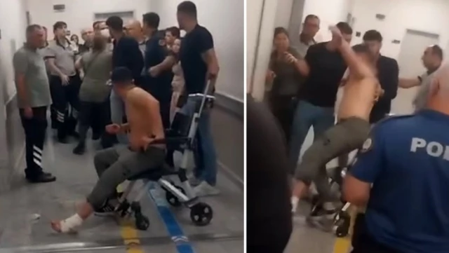 Tekerlekli sandalyedeki hasta ve yakınları doktora saldırdı
