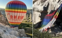 Yüzlerce metre yüksekte korku dolu anlar! Balon pilotu 20 kişinin hayatını kurtardı