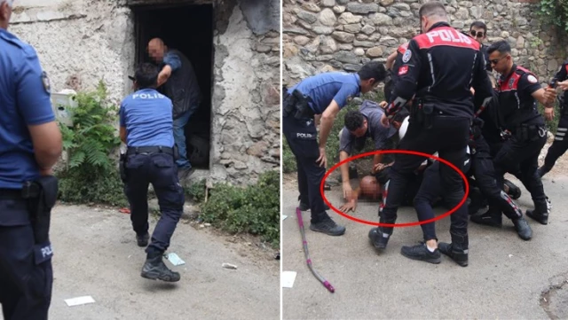Bursa’da akli dengesi yerinde olmayan şahıs polis memurunu bıçakladı