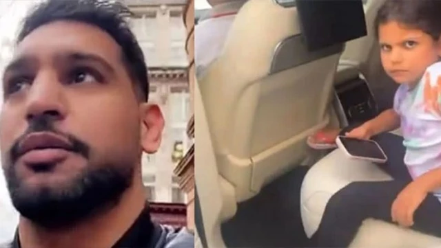 İngiliz ünlü boksör Amir Khan,150,000 dolar değerindeki aracını valeye teslim ederken kızını arabada unuttu