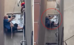 İstanbul’da film gibi olay: Çatıdan düşen adam havada asılı kaldı