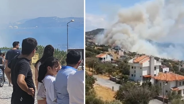 İzmir’de orman yangını! Alevlerin yaklaştığı site tahliye edildi