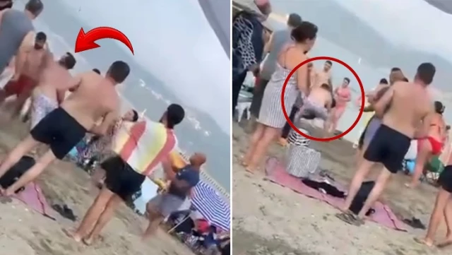 Plajda taciz dayağı! 50 yaşındaki adamı tekme tokat dövdüler