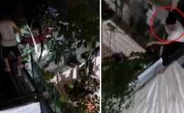 Polis gelince camdan sarkan alkollü kadın 5. kattan düştü