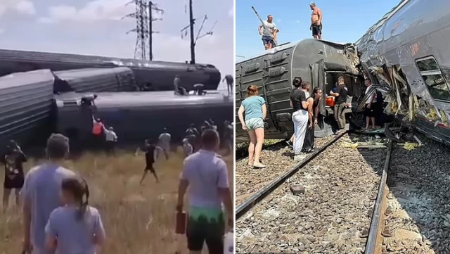 Rusya’da facia! 800 yolcuyu taşıyan tren demiryolu kavşağında kamyonetle çarpıştı
