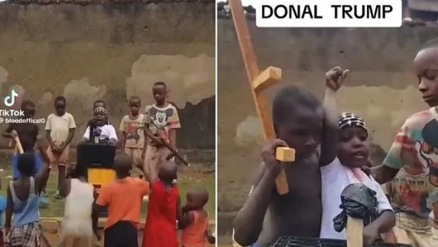 Ugandalı çocuk grubunun, Trump suikast girişimini canlandıran videosu viral oldu