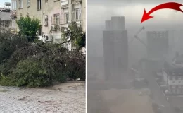 Vinç böyle devrildi! Adana’da şiddetli yağmur ve rüzgar hayatı felç etti
