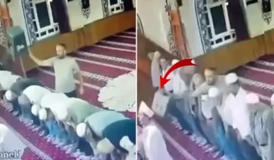 Camide bir garip olay! Namaz kıldıran imama tabureyle saldırdı