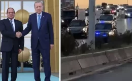 Görüntüler viral oldu! İşte Cumhurbaşkanı Erdoğan’ın Sisi’yi havalimanına bıraktığı konvoy