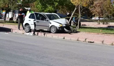 Konya’da Kalp Krizi Geçiren Sürücü Ağaçta Durabildi