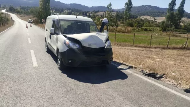 Kütahya’da Kamyonet Koyuna Çarptı, Sürücü Yaralandı