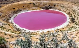 Pembe rengi ile ünlenen Meyil Obruk Gölü tamamen kurudu! Son hali içler acısı