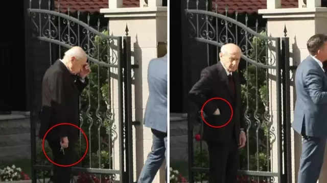 Bahçeli, Erdoğan’ı beklerken çektiği tesbihi kameraları fark edince cebine koydu