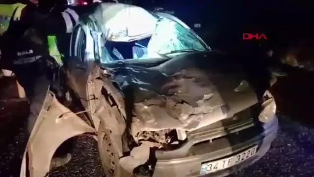 Elazığ’da Yola Çıkan İneğe Çarpan Otomobilde 3 Yaralı