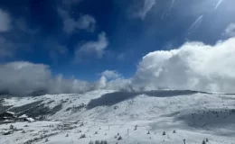 Kartalkaya Kayak Merkezi’nde kar kalınlığı 15 santimetreye ulaştı