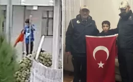 Kayserili çocuğun bayrak sevgisi herkesi duygulandırdı