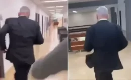 Olay görüntü! Netanyahu füze yağmuru sırasında sığınağa mı saklandı?