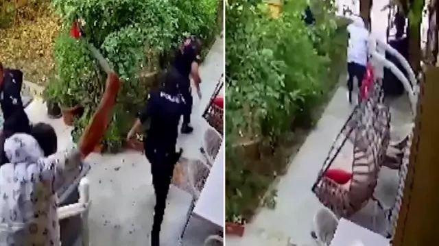 Sinir krizi geçiren şahıs, polis memurunu defalarca bıçakladı