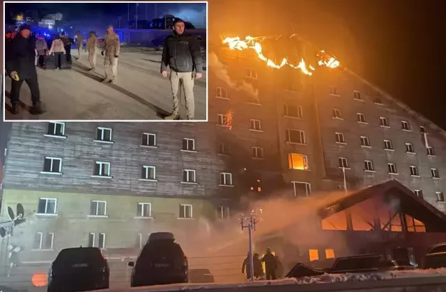 Bolu’daki otel yangınından ilk görüntüler