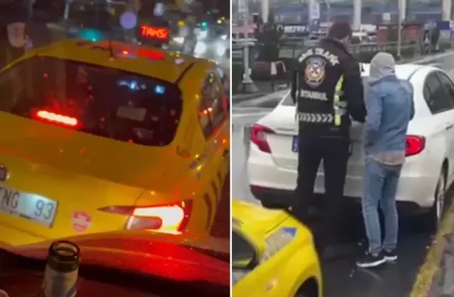 Ambulansa yol vermeyen taksi şoförüne şaka gibi ceza