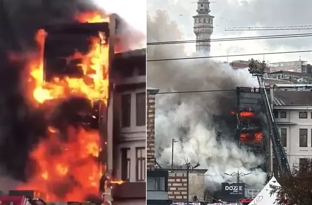 İstanbul Mısır Çarşısı’nda bir restoranda yangın çıktı! Ekipler olay yerine sevk edildi