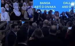 Öcalan’ın açıklamasını yapacak heyet zılgıtlarla salona girdi